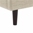Posh Living Adelyne Linen & Solid Wood Platform Bed King Size in Brown/Beige