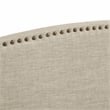 Posh Living Adelyne Linen & Solid Wood Platform Bed King Size in Brown/Beige
