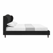 Posh Living Adelyne Linen & Solid Wood Platform Bed King Size in Gray/Charcoal