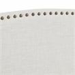 Posh Living Adelyne Linen & Solid Wood Platform Bed Queen Size in Cream White
