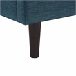 Posh Living Adelyne Linen & Solid Wood Platform Bed King Size in Navy Blue