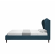 Posh Living Adelyne Linen & Solid Wood Platform Bed Twin XL Size in Navy Blue