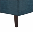 Posh Living Adelyne Linen & Solid Wood Platform Bed Twin XL Size in Navy Blue