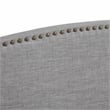 Posh Living Adelyne Linen & Solid Wood Platform Bed King Size in Gray