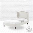 Posh Living Adelyne Linen & Solid Wood Platform Bed Twin XL Size in Cream White