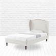 Posh Living Adelyne Linen & Solid Wood Platform Bed Twin XL Size in Cream White