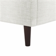 Posh Living Adelyne Linen & Solid Wood Platform Bed Twin XL Size in Cream White
