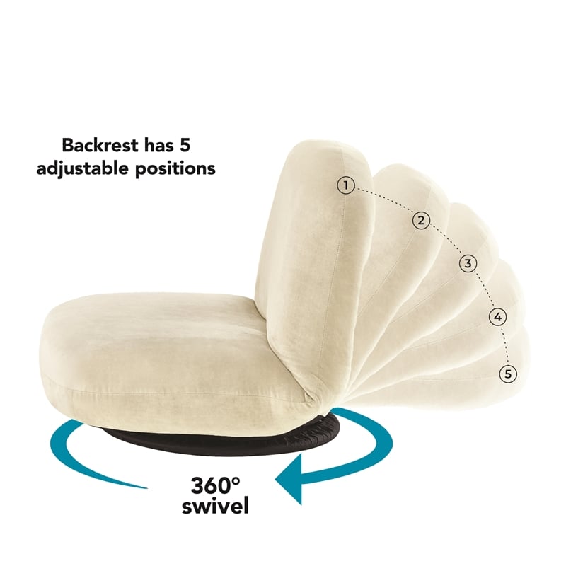 Posh Living Saeed Plush Recliner/Floor Chair Beige