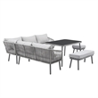 Posh Living Trayvon  Outdoor 5pc Seating Group Light Grey