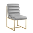Posh Living Makynlee Velvet Armless Dining Chair Grey/Gold