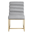 Posh Living Makynlee Velvet Armless Dining Chair Grey/Gold