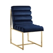 Posh Living Makynlee Velvet Armless Dining Chair Navy/Gold