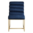 Posh Living Makynlee Velvet Armless Dining Chair Navy/Gold