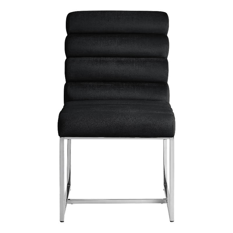 Posh Living Makynlee Velvet Armless Dining Chair Black/Chrome