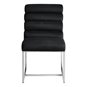Posh Living Makynlee Velvet Armless Dining Chair Black/Chrome