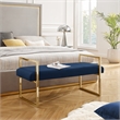 Posh Living Makynlee Velvet Bench Navy/Gold