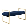 Posh Living Makynlee Velvet Bench Navy/Gold