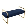 Posh Living Makynlee Velvet Bench Navy/Gold