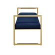 Posh Living Makynlee Velvet Bench Navy/Gold