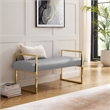 Posh Living Makynlee PU Leather Bench Grey/Gold