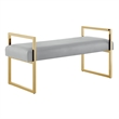 Posh Living Makynlee PU Leather Bench Grey/Gold