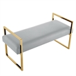 Posh Living Makynlee PU Leather Bench Grey/Gold