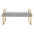 Posh Living Makynlee PU Leather Bench Grey/Gold