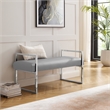 Posh Living Makynlee PU Leather Bench Grey/Chrome