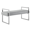 Posh Living Makynlee PU Leather Bench Grey/Chrome