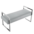 Posh Living Makynlee PU Leather Bench Grey/Chrome