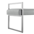 Posh Living Makynlee PU Leather Bench Grey/Chrome