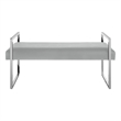 Posh Living Makynlee PU Leather Bench Grey/Chrome