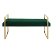 Posh Living Makynlee Velvet Bench Hunter Green/Gold
