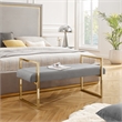 Posh Living Makynlee Velvet Bench Grey/Gold