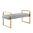Posh Living Makynlee Velvet Bench Grey/Gold