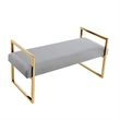 Posh Living Makynlee Velvet Bench Grey/Gold