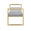 Posh Living Makynlee Velvet Bench Grey/Gold