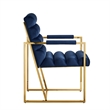 Posh Living Makynlee Velvet Dining Chair with Arm Navy/Gold