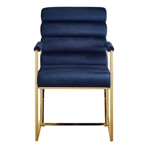 Posh Living Makynlee Velvet Dining Chair with Arm Navy/Gold