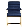 Posh Living Makynlee Velvet Dining Chair with Arm Navy/Gold