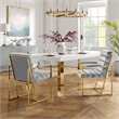 Posh Living Makynlee Velvet Dining Chair with Arm Grey/Gold