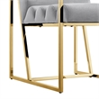 Posh Living Makynlee Velvet Dining Chair with Arm Grey/Gold