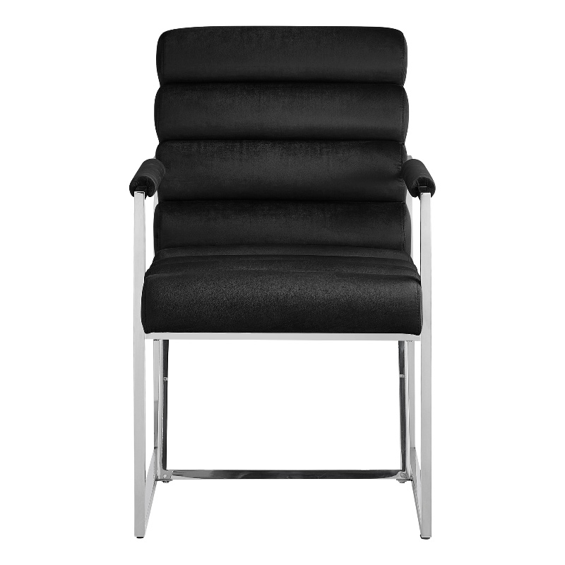 Posh Living Makynlee Velvet Dining Chair with Arm Black/Chrome