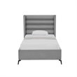 Posh Living Kaeson Upholstered Velvet & Wood Full Platform Bed in Light Gray