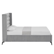 Posh Living Kaeson Upholstered Velvet & Wood Full Platform Bed in Light Gray