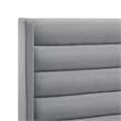 Posh Living Kaeson Upholstered Velvet & Wood Full Platform Bed in Light Gray