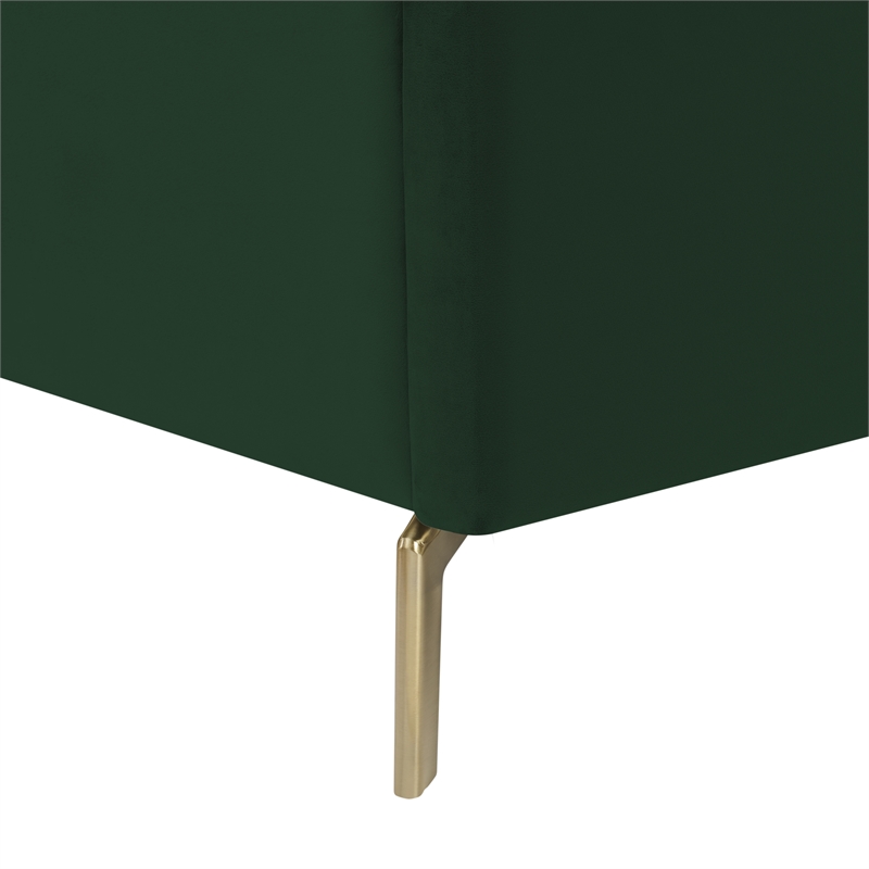 Posh Living Kaeson Upholstered Velvet & Wood Twin XL Platform Bed in Green