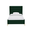 Posh Living Kaeson Upholstered Velvet & Wood Full Platform Bed in Green
