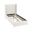 Posh Living Kaeson Linen Full Size Platform Bed Light Beige