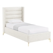Posh Living Kaeson Linen Full Size Platform Bed Light Beige